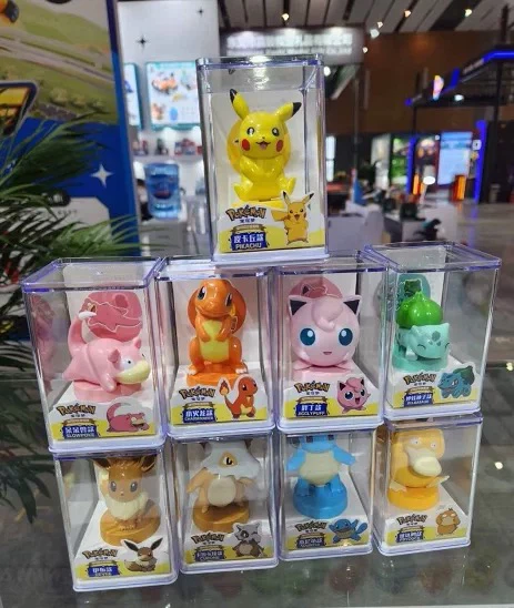 Pokemon Collectible Action Figure with Display Case, Cute Character Desktop Decor Toy, Gift for Collectors