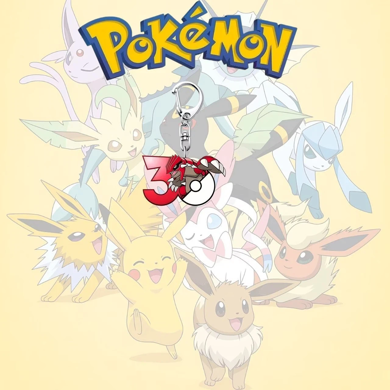 Pokemon 30th Anniversary Groudon Acrylic Keychain Charm