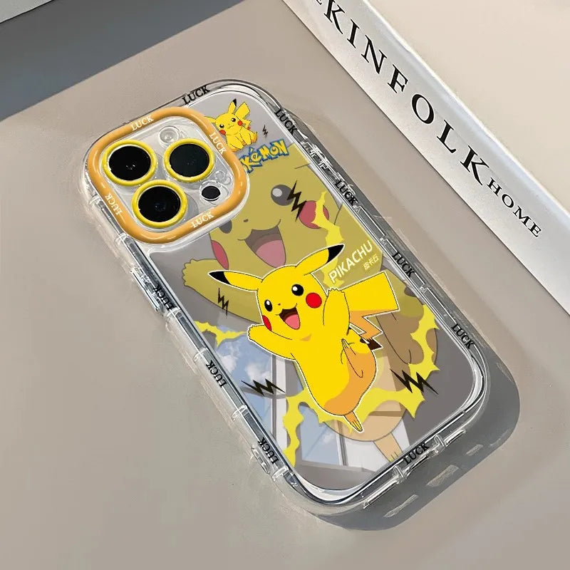 Cute Pokemons Sylveon Pikachu Mirror Phone Case For iPhone