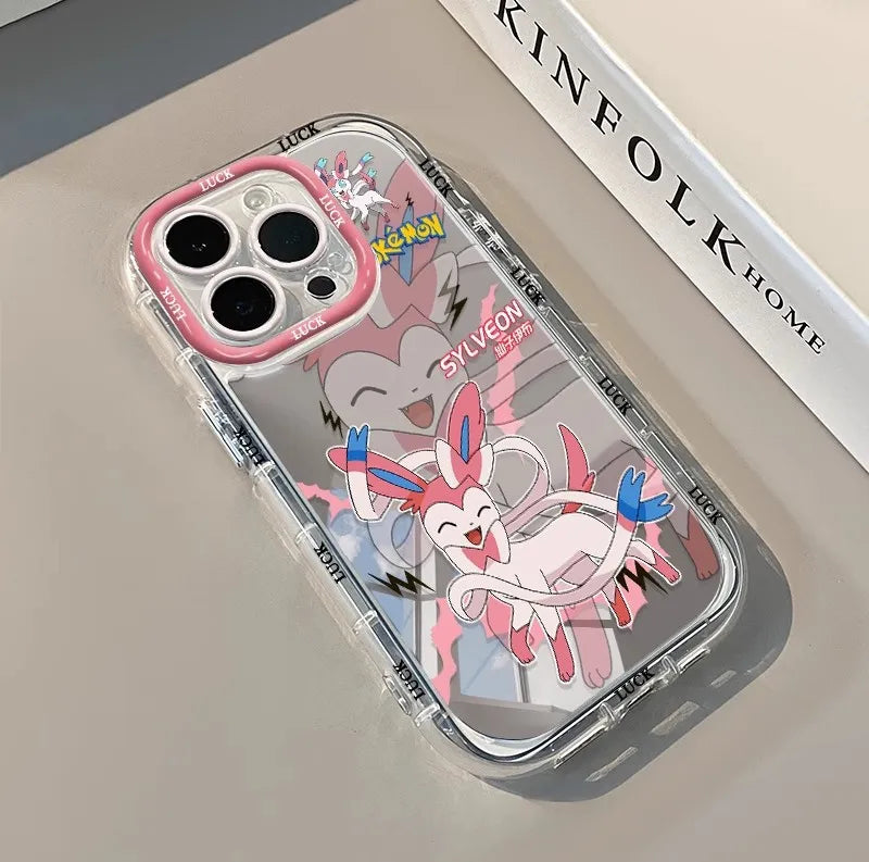 Cute Pokemons Sylveon Pikachu Mirror Phone Case For iPhone