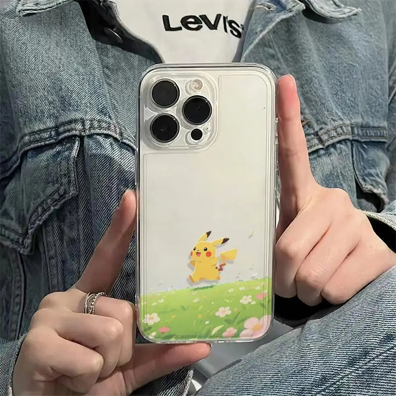 Kawaii Happy Pokemon Pikachu Phone Case For iPhone